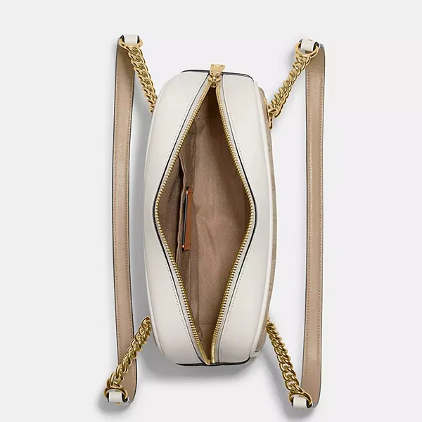 Túi Đeo Vai Nữ Coach Cammie Chain Shoulder Bag In Signature Canvas C8149 Màu Nâu Khaki