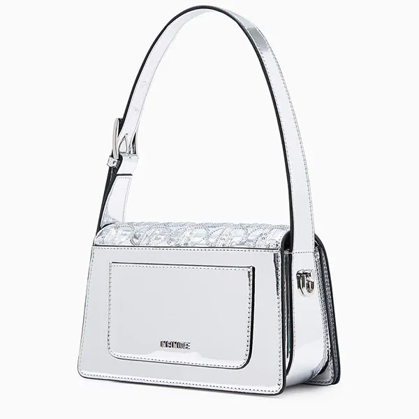 Túi Đeo Vai Nữ Lyn Halsey Infinite Shoulder Bag Black LL24MBF412 Màu Bạc