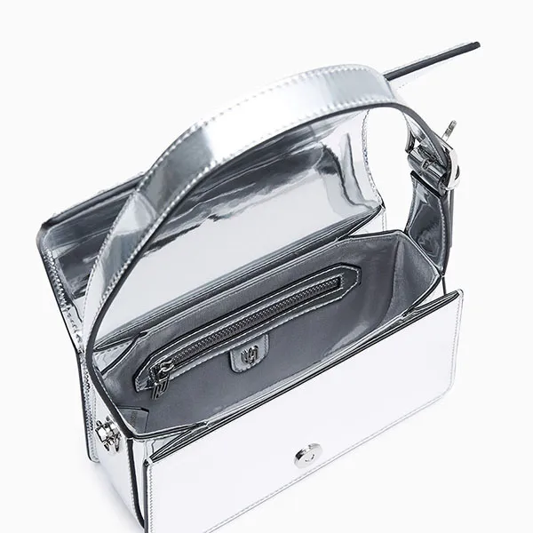 Túi Đeo Vai Nữ Lyn Halsey Infinite Shoulder Bag Black LL24MBF412 Màu Bạc