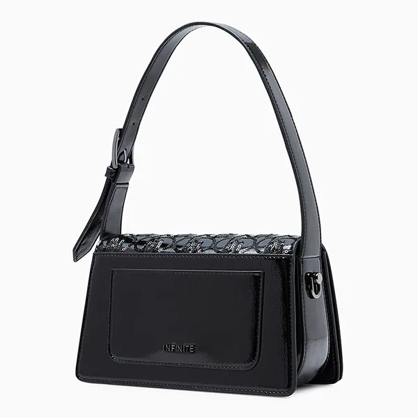 Túi Đeo Vai Nữ Lyn Halsey Infinite Shoulder Bag Black LL24MBF412 Màu Đen - Túi xách - Vua Hàng Hiệu