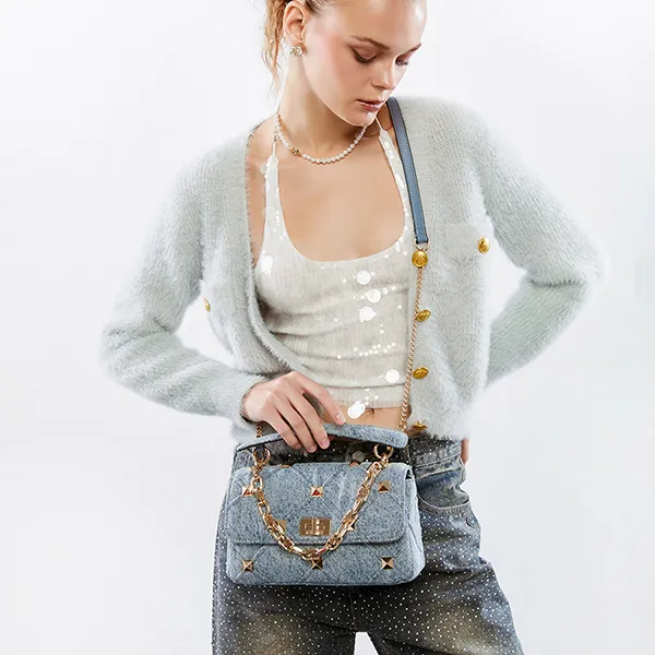 Túi Đeo Vai Nữ Lyn Simone Infinite Crossbody M Bag LL24MBF404 Màu Xanh Blue