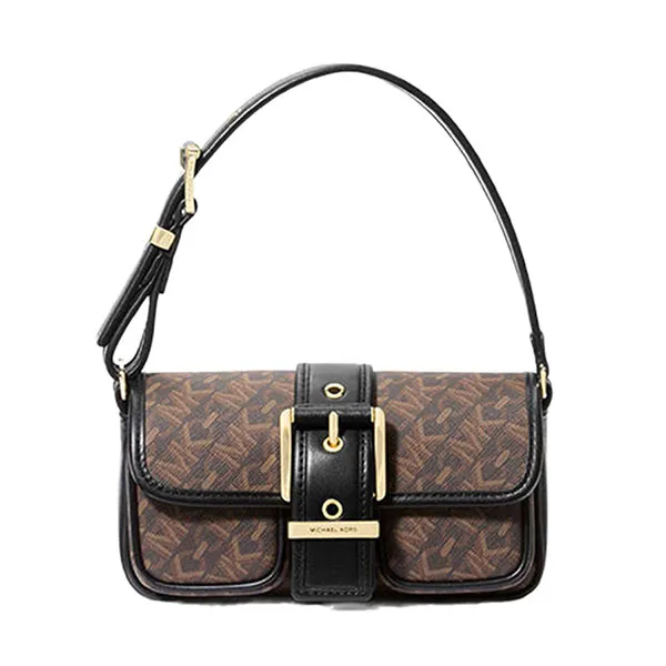 Túi Đeo Vai Nữ Michael Kors MK Colby Extra-Small Empire Signature Logo 32F4GBAU0B Brown/Blk Màu Nâu Đen