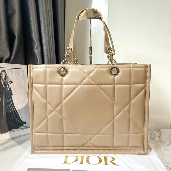 Túi Tote Nữ Christian Dior Archicannage Medium Essential Màu Be - Túi xách - Vua Hàng Hiệu