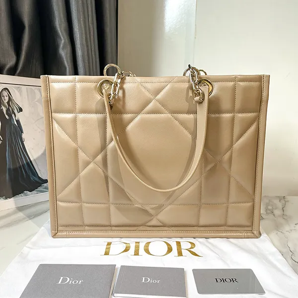 Túi Tote Nữ Christian Dior Archicannage Medium Essential Màu Be - Túi xách - Vua Hàng Hiệu