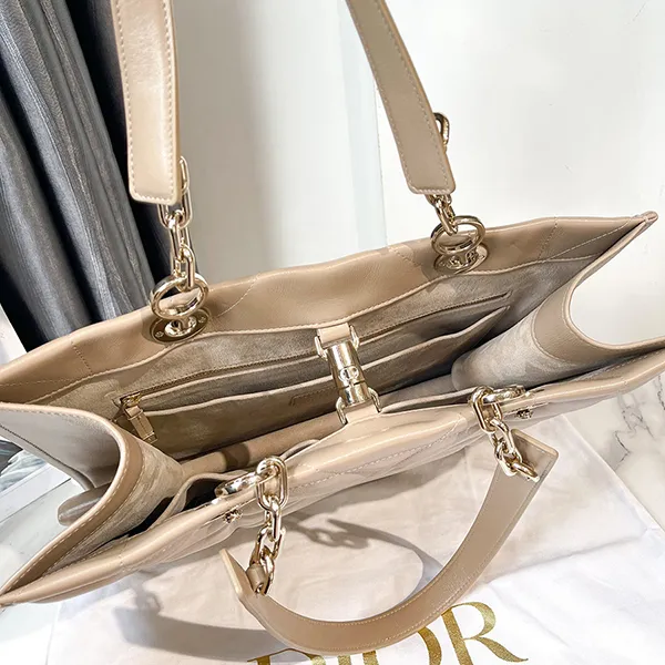 Túi Tote Nữ Christian Dior Archicannage Medium Essential Màu Be - Túi xách - Vua Hàng Hiệu