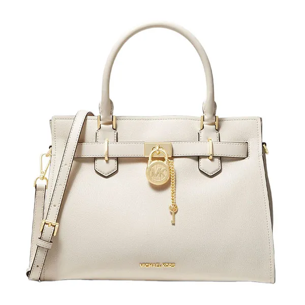 Túi Xách Nữ Michael Kors MK Hamilton Medium Leather Satchel 35T1GHMS2L Màu Cream