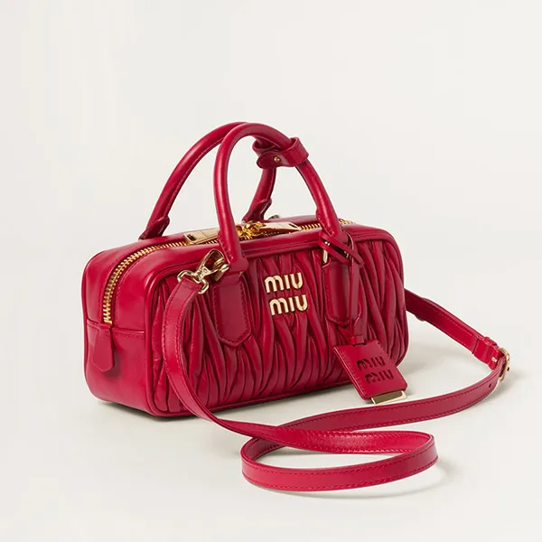 Túi Xách Nữ Miu Miu Arcadie Matelassé Nappa Leather Crossbody Bag Màu Đỏ - Túi xách - Vua Hàng Hiệu