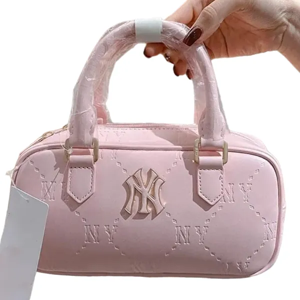 Túi Xách Nữ MLB NY Classic Monogram Jacquard Boston Bag 7ACRMD65N Màu Hồng