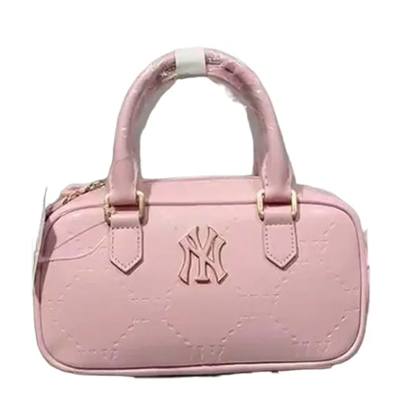 Túi Xách Nữ MLB NY Classic Monogram Jacquard Boston Bag 7ACRMD65N Màu Hồng