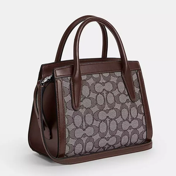 Túi Xách Tay Nữ Coach Andrea Carryall Bag In Signature Jacquard Handbag CT766 Màu Nâu Đậm