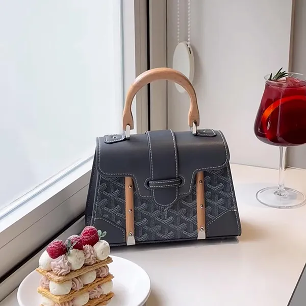 Túi Xách Tay Nữ Goyard Grey Goyardine Mini Structure Bag Màu Xám - Túi xách - Vua Hàng Hiệu