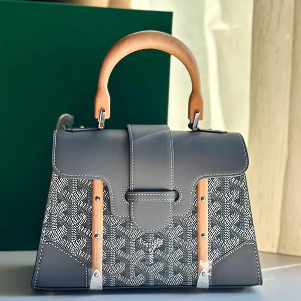 Túi Xách Tay Nữ Goyard Grey Goyardine Mini Structure Bag Màu Xám - Túi xách - Vua Hàng Hiệu