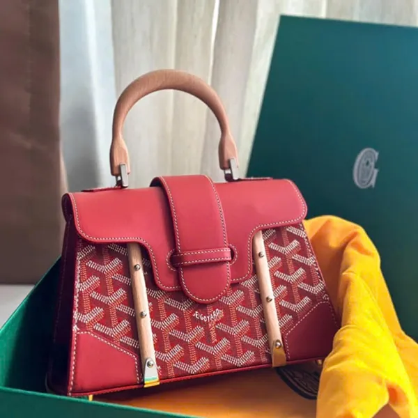 Túi Xách Tay Nữ Goyard Red Goyardine Mini Structure Bag Màu Đỏ - Túi xách - Vua Hàng Hiệu