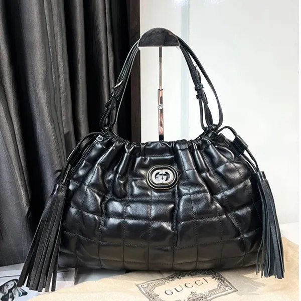 Túi Xách Tay Nữ Gucci Deco Medium Bag Black 746210-DAAAN-1000 Màu Đen