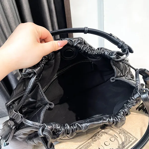 Túi Xách Tay Nữ Gucci Deco Medium Bag Black 746210-DAAAN-1000 Màu Đen