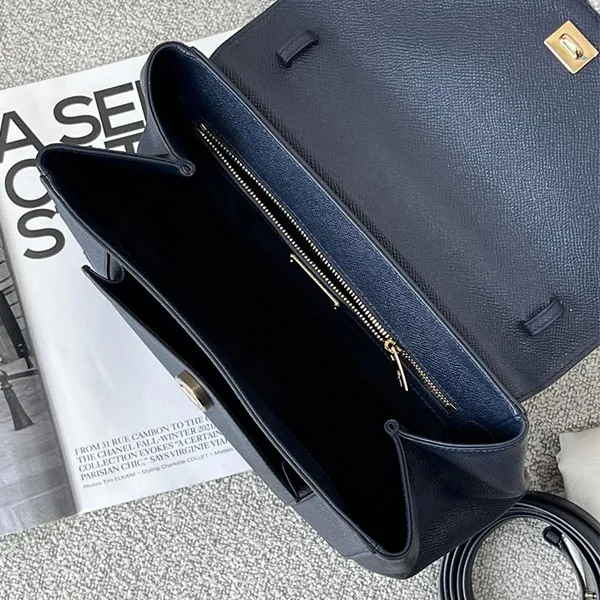 Túi Xách Tay Nữ Salvatore Ferragamo Top Handle Vara Bag Màu Xanh Navy - Túi xách - Vua Hàng Hiệu