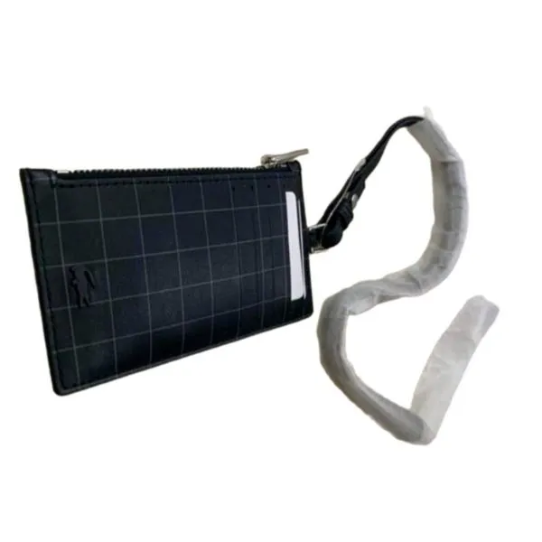 Ví Nam Lacoste Fitzgerald Leather Neck Strap Zip Card Holder NH3293FW F64 Màu Đen