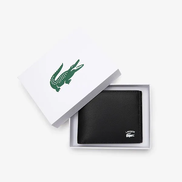 Ví Nam Lacoste Men’s Contrast Print Wallet NH4116-000 Màu Đen