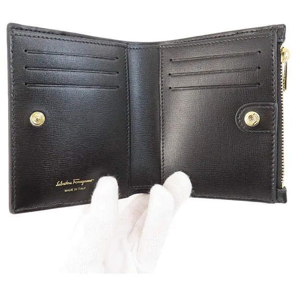 Ví Nữ Salvatore Ferragamo Vara Ribbon Bi-fold Wallet Black Màu Đen N-QU - Túi xách - Vua Hàng Hiệu