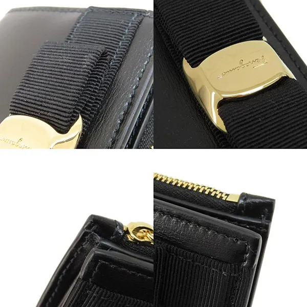 Ví Nữ Salvatore Ferragamo Vara Ribbon Bi-fold Wallet Black Màu Đen N-QU - Túi xách - Vua Hàng Hiệu
