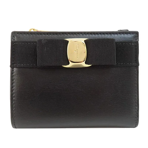 Ví Nữ Salvatore Ferragamo Vara Ribbon Bi-fold Wallet Black Màu Đen N-QU - Túi xách - Vua Hàng Hiệu