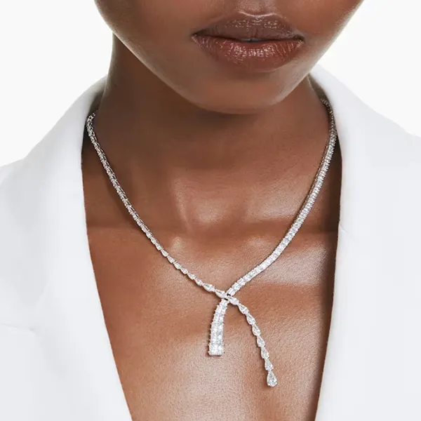 Dây Chuyền Nữ Swarovski Matrix Necklace V White Màu Bạc
