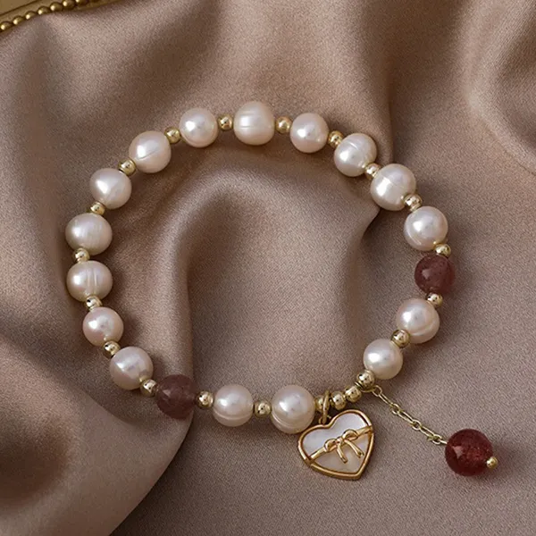 Vòng Đeo Tay Nữ Kya Jewel Love Pearl PB11 Màu Trắng/Vàng