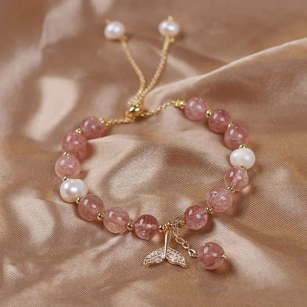 Vòng Đeo Tay Nữ Kya Jewel Pink Pearl Tail NAB13 Màu Hồng