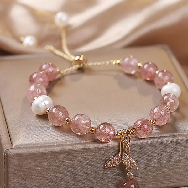 Vòng Đeo Tay Nữ Kya Jewel Pink Pearl Tail NAB13 Màu Hồng