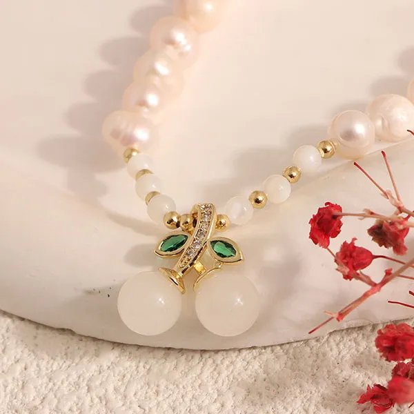 Vòng Đeo Tay Nữ Kya Jewel Sweet Cherry PB14 Màu Trắng Ngà - Trang sức - Vua Hàng Hiệu