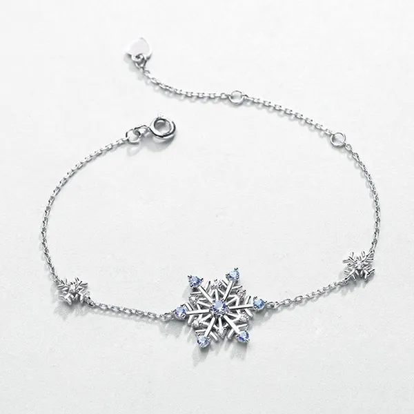 Combo Dây Chuyền, Vòng Tay, Khuyên Tai LiLi Jewelry Bạc Đính Đá Spinel, CZ Hình Bông Tuyết LILI_614587 Màu Xanh Bạc - Trang sức - Vua Hàng Hiệu
