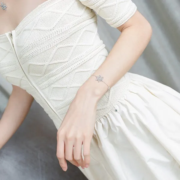 Combo Dây Chuyền, Vòng Tay, Khuyên Tai LiLi Jewelry Bạc Đính Đá Spinel, CZ Hình Bông Tuyết LILI_614587 Màu Xanh Bạc - Trang sức - Vua Hàng Hiệu
