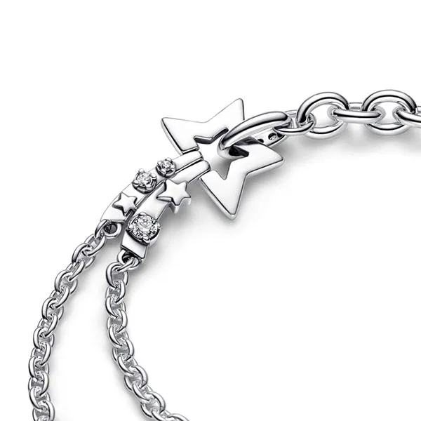 Vòng Đeo Tay Nữ Pandora Shooting Star Double Chain Bracelet 592409C01 QP Màu Bạc Size 20 - Trang sức - Vua Hàng Hiệu