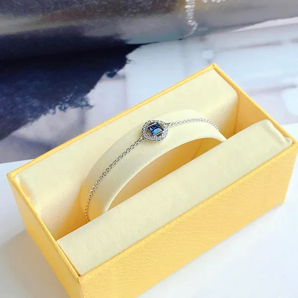 Vòng Đeo Tay Nữ Swarovski Angelic Bracelet Square Cut, Blue, Rhodium Plated 5662141 Màu Bạc - Trang sức - Vua Hàng Hiệu