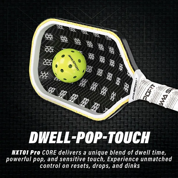 Vợt Pickleball Ama Sport NXT 01 Pro Titanium 16mm Màu Xám Trắng (Kèm túi và hộp đựng)