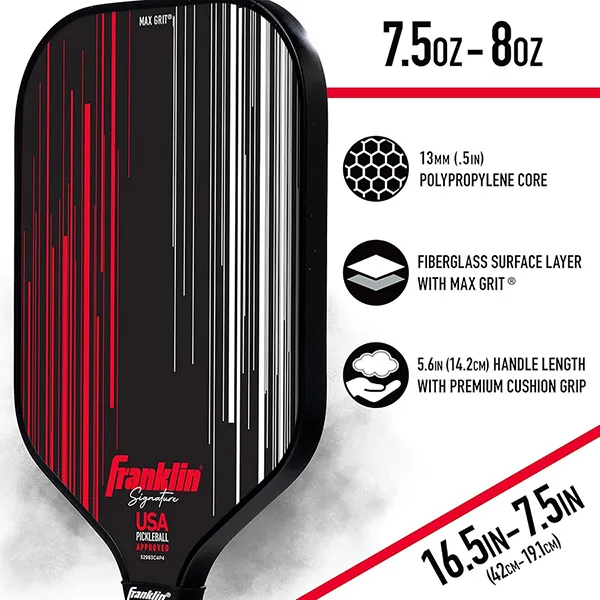 Vợt Pickleball Franklin Pro Player Series Signature 13mm Paddle Màu Đen - Pickleball - Vua Hàng Hiệu