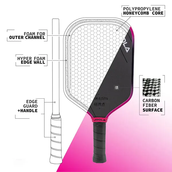 Vợt Pickleball Joola Tyson McGuffin Magnus 3S - 16mm Paddle Màu Hồng Đen - Pickleball - Vua Hàng Hiệu