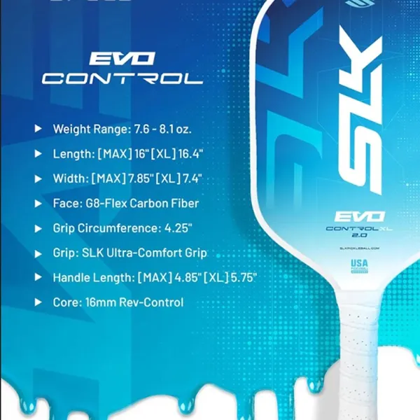 Vợt Pickleball Selkirk SLK Evo Control 2.0 XL 16mm Màu Xanh Blue