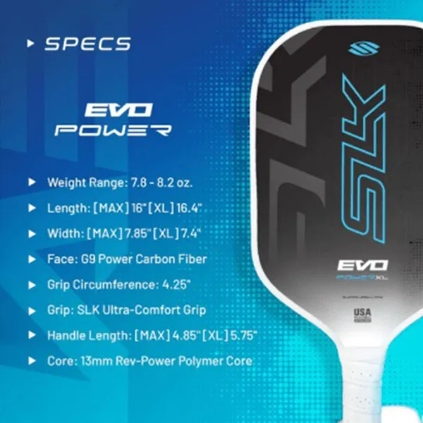 Vợt Pickleball Selkkirk EVO 2.0 Power XL 13mm Màu Đen Xanh