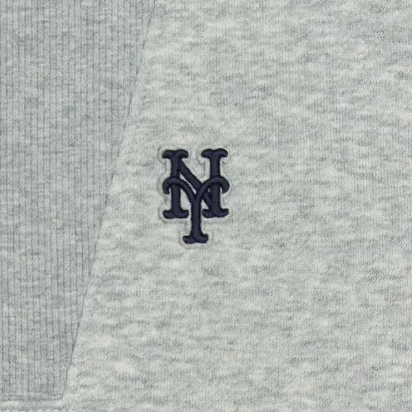Áo Nỉ Sweater MLB Basic Small Logo Fleece Half Zip Sweatshirt New York Mets 3AMTB0546-09MGS Màu Ghi - Thời trang - Vua Hàng Hiệu