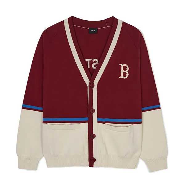 Áo Cardigan MLB Varsity Boston Red Sox Cardigan 3AKCV0144-43WIS Màu Đỏ Thẫm