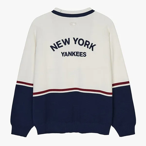 Áo Cardigan MLB Varsity New York Yankees Cardigan 3AKCV0144-50CRS Màu Trắng Kem Size S