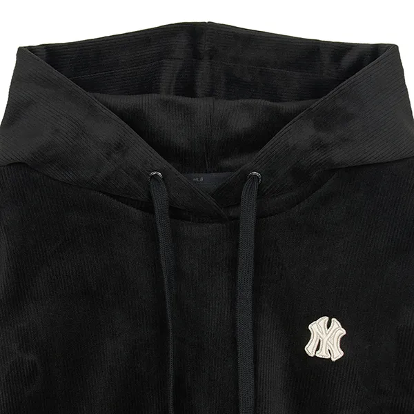 Áo Hoodie Nữ MLB Ribbed Velvet Crop Hoodie New York Yankees