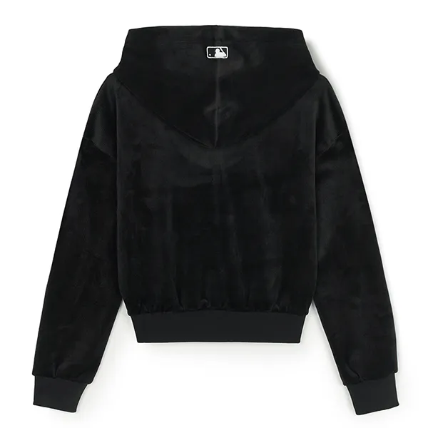 Áo Hoodie Nữ MLB Ribbed Velvet Crop Hoodie New York Yankees 3FHDB0846-50BKS Màu Đen