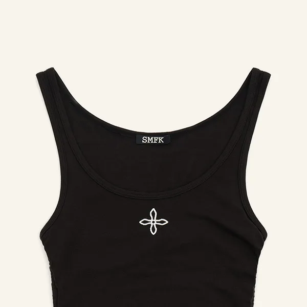 Áo Ba Lỗ Nữ SMFK With Logo Embroidered -Tank Top UTK04B1 Màu Đen Size M