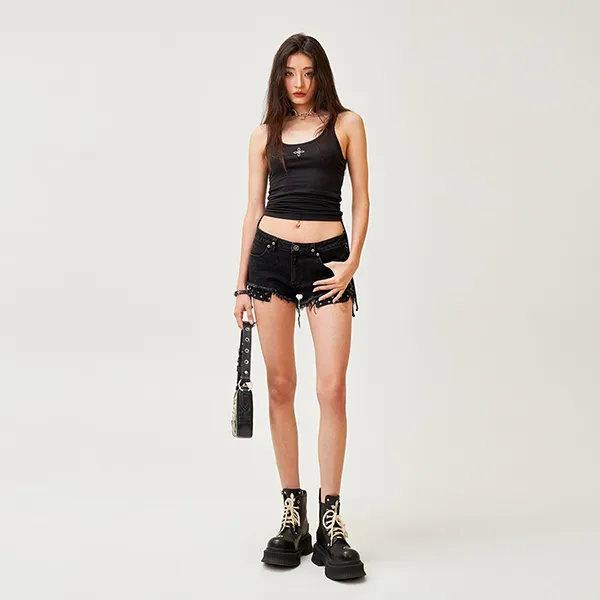 Áo Ba Lỗ Nữ SMFK With Logo Embroidered -Tank Top UTK04B1 Màu Đen Size M