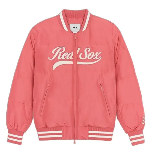 Áo Bomber MLB Varsity Front Culsive Lip Padding Boston Red Sox 3ADJV0346-43PKS Màu Hồng