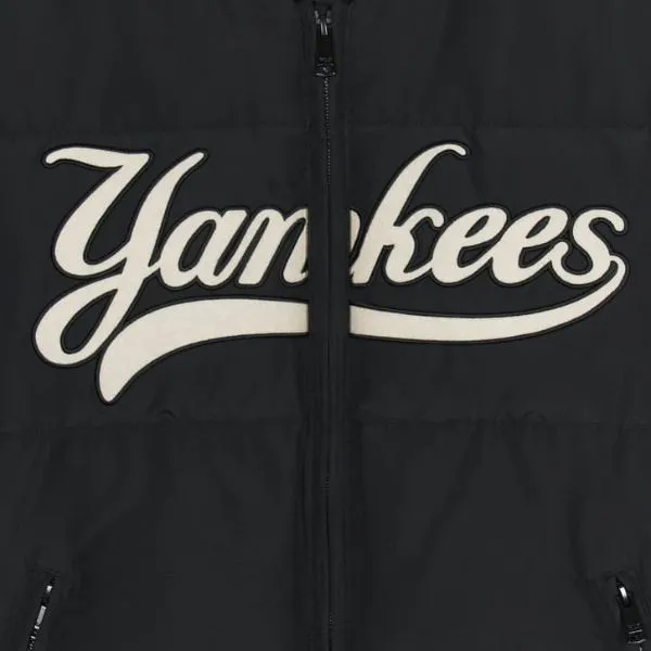 Áo Bomber MLB Varsity Front Panel Cursive Short Padding New York Yankees 3ADJV0346-50BKS Màu Đen