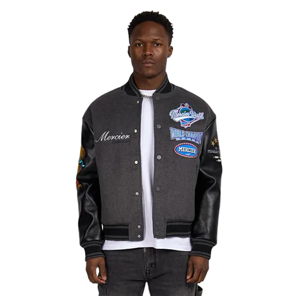 Áo Bomber Nam Mercier Men's Rodman Varsity Jacket Jacket Màu Đen Size XS - Thời trang - Vua Hàng Hiệu