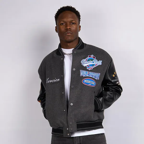 Áo Bomber Nam Mercier Men's Rodman Varsity Jacket Jacket Màu Đen Size XS - Thời trang - Vua Hàng Hiệu